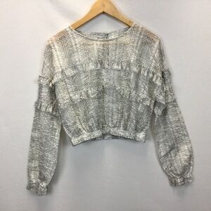 Zara Gray Textured Crop Top